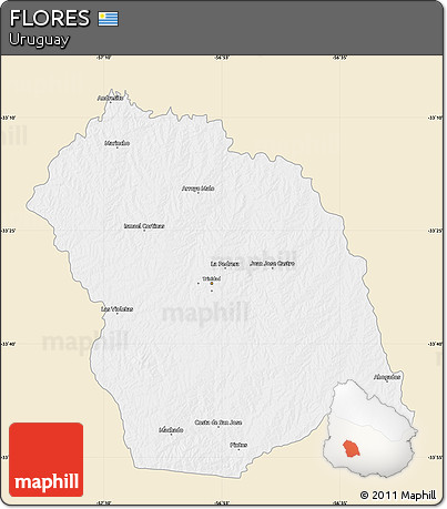 Classic Style Map of FLORES, single color outside