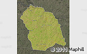 Satellite Map of FLORES, darken, semi-desaturated