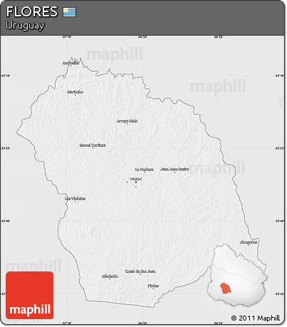 Silver Style Map of FLORES, single color outside