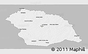 Gray Panoramic Map of FLORES, single color outside