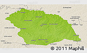 Physical Panoramic Map of FLORES, shaded relief outside