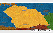 Political Panoramic Map of FLORES, darken