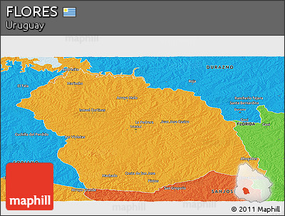 Political Panoramic Map of FLORES