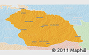 Political Panoramic Map of FLORES, lighten