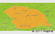 Political Panoramic Map of FLORES, physical outside