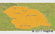 Political Panoramic Map of FLORES, satellite outside