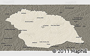 Shaded Relief Panoramic Map of FLORES, darken