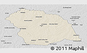 Shaded Relief Panoramic Map of FLORES, desaturated