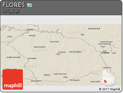 Shaded Relief Panoramic Map of FLORES