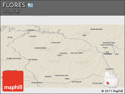 Shaded Relief Panoramic Map of FLORES