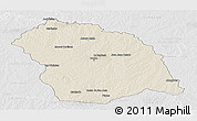 Shaded Relief Panoramic Map of FLORES, lighten, desaturated