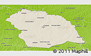 Shaded Relief Panoramic Map of FLORES, physical outside