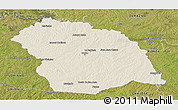 Shaded Relief Panoramic Map of FLORES, satellite outside