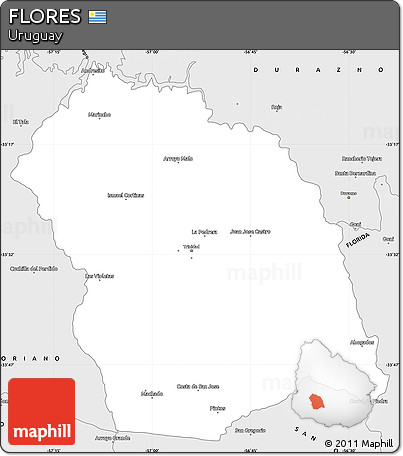 Silver Style Simple Map of FLORES