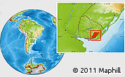 Physical Location Map of LAVALLEJA, within the entire country