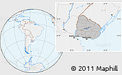 Gray Location Map of Uruguay, lighten