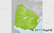 Physical Map of Uruguay, lighten, desaturated, land only