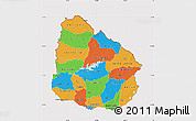 Political Map of Uruguay, cropped outside