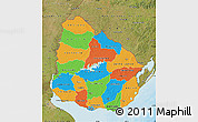 Political Map of Uruguay, satellite outside, bathymetry sea