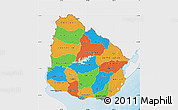 Political Map of Uruguay, single color outside