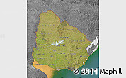 Satellite Map of Uruguay, desaturated, land only