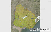 Satellite Map of Uruguay, semi-desaturated