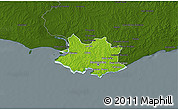 Physical 3D Map of MONTEVIDEO, darken