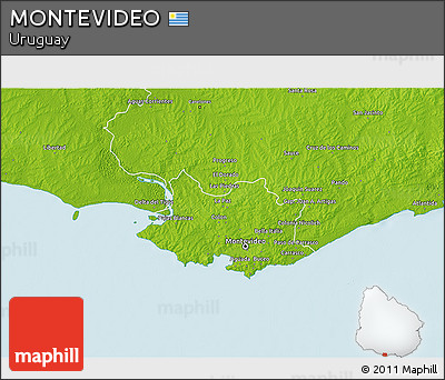 Physical 3D Map of MONTEVIDEO