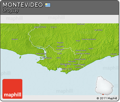 Physical 3D Map of MONTEVIDEO