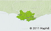 Physical 3D Map of MONTEVIDEO, lighten