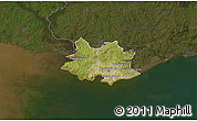 Satellite 3D Map of MONTEVIDEO, darken