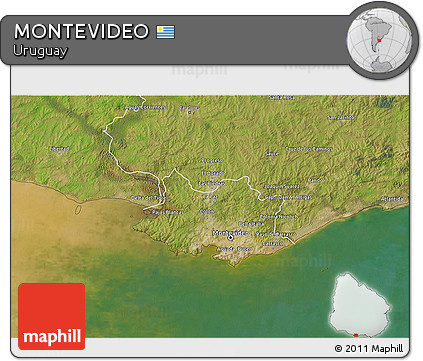 Satellite 3D Map of MONTEVIDEO