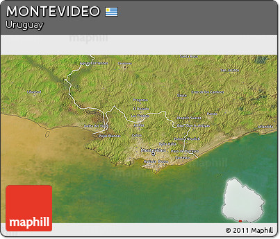 Satellite 3D Map of MONTEVIDEO