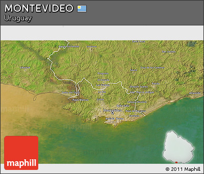 Satellite 3D Map of MONTEVIDEO