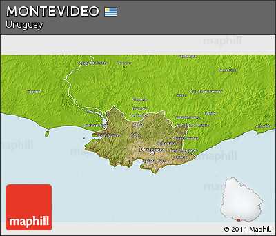 Satellite 3D Map of MONTEVIDEO, physical outside
