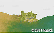 Satellite 3D Map of MONTEVIDEO, single color outside