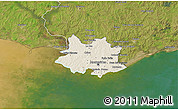 Shaded Relief 3D Map of MONTEVIDEO, satellite outside