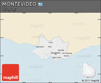 Classic Style Map of MONTEVIDEO, single color outside