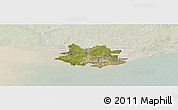 Satellite Panoramic Map of MONTEVIDEO, lighten