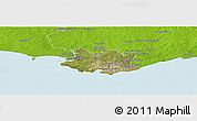 Satellite Panoramic Map of MONTEVIDEO, physical outside