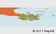 Satellite Panoramic Map of MONTEVIDEO, political outside