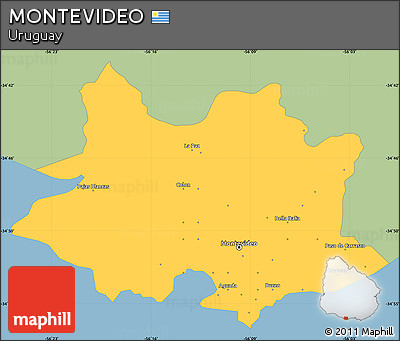 Savanna Style Simple Map of MONTEVIDEO, single color outside