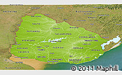Physical Panoramic Map of Uruguay, satellite outside
