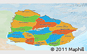 Political Panoramic Map of Uruguay, lighten, land only