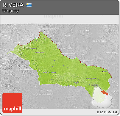 Physical 3D Map of RIVERA, lighten, desaturated