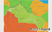Physical 3D Map of RIVERA, political outside