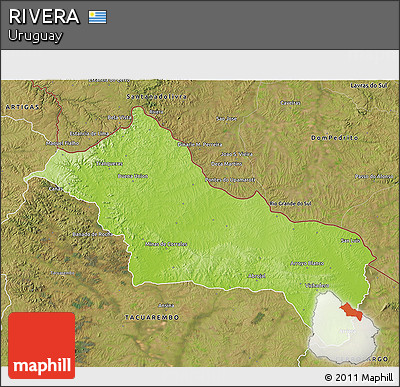 Physical 3D Map of RIVERA, satellite outside