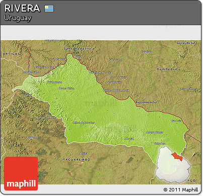 Physical 3D Map of RIVERA, satellite outside