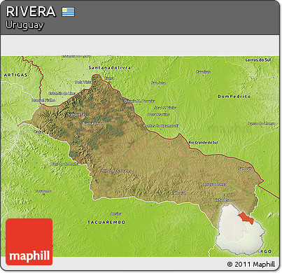 Satellite 3D Map of RIVERA, physical outside