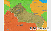 Satellite 3D Map of RIVERA, political outside